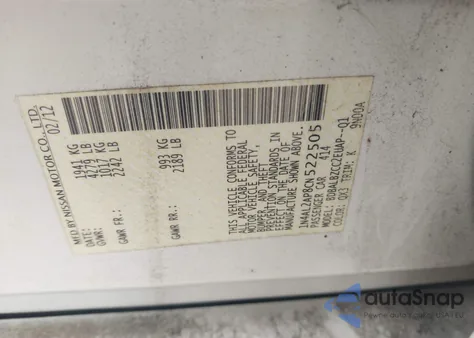 2012 Nissan Altima 2.5 S from USA, damaged, VIN 1N4AL2AP8CN522505